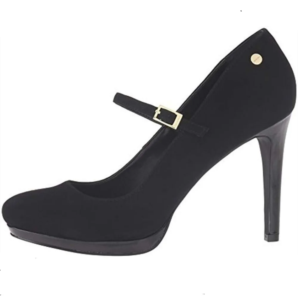 Calvin Klein Black Suede Stiletto Dress Pumps - Picture 2 of 13